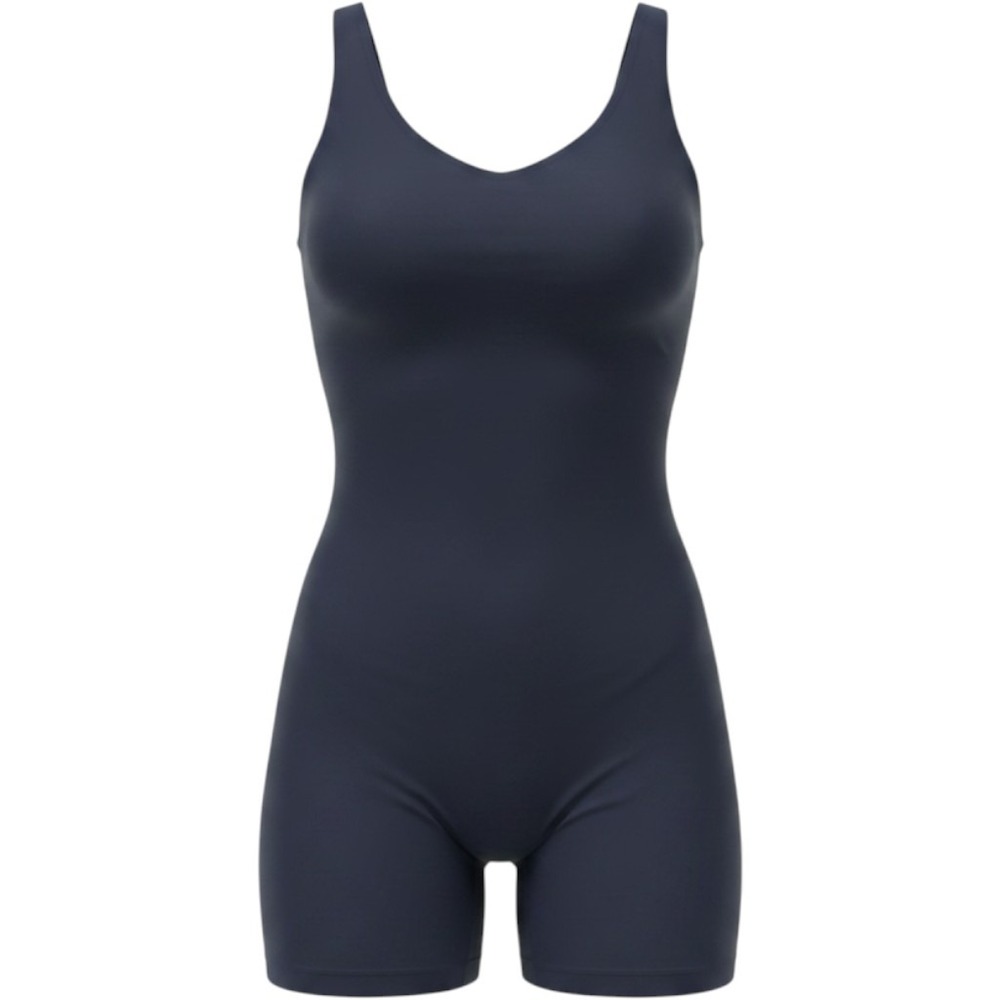 Girlfriend Collective Navy Blue Bike Short Unitard Romper Medium Activewear